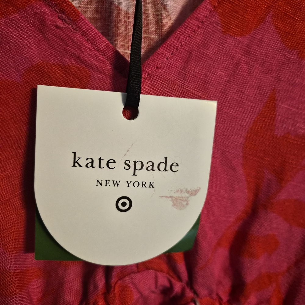 kate spade Fuchsia and Red Floral Drawstring Waist Tunic Dress - Picture 3 of 6